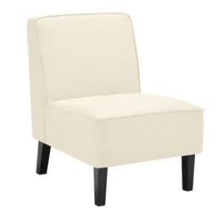 Costway Modern Armless Accent Chair Fabric Single Sofa WithRubber Wood Legs Beige/Gray -HOMCOM Sales Store GUEST 9dd456c2 fc30 4782 baa5 d89e77fcd17d