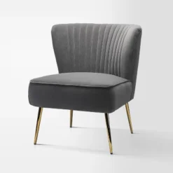 Quentin Velvet Accent Side Chair With Golden Metal Base | Karat Home -HOMCOM Sales Store GUEST 9de03e81 0cbb 473e a4d6 d88ede12e7d1