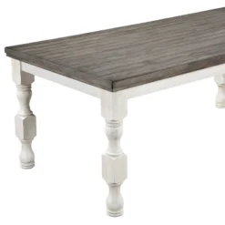 78" Cambrien Rustic Two-Tone Dining Table Antique White/Gray - HOMES: Inside + Out -HOMCOM Sales Store GUEST 9ee0fa98 1c69 44c6 8e37 c2b0bd51c779
