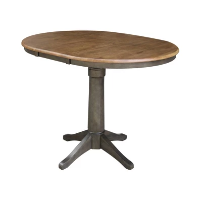 36" Justin Round Drop Leaf Dining Table Tan/Washed Coal - International Concepts 5 36" Justin Round Drop Leaf Dining Table Tan/Washed Coal - International Concepts - Image 3