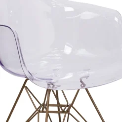 Emma And Oliver Transparent Side Chair With Arms And Gold Base -HOMCOM Sales Store GUEST a06d45c6 169f 4eef 851f 68ff6f1de5e2