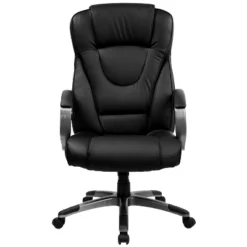 Emma And Oliver High Back Black LeatherSoft Swivel Office Chair Titanium Nylon Base/Loop Arms -HOMCOM Sales Store GUEST a0a8514f 3c46 41dc 9326 42125aa1623c
