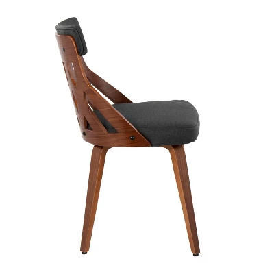 Set Of 2 York Dining Chairs Charcoal/Walnut - Lumisource 4 Set Of 2 York Dining Chairs Charcoal/Walnut - Lumisource - Image 2