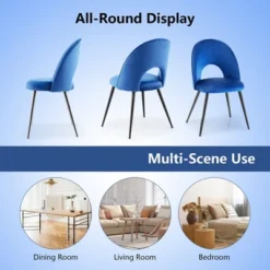 Tangkula Dining Chair Set Of 4 Velvet Upholstered Side Chair W/ Metal Base For Living Room -HOMCOM Sales Store GUEST a25fa928 5722 4eac ac18 33c5aff5b111