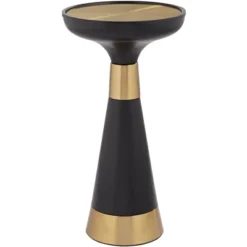 Studio 55D Modern Glam Luxe Metal Round Accent Side End Table 13" Wide Black Gold For Living Room Home House Entryway Balcony -HOMCOM Sales Store GUEST a27aee9e 74c1 4bd0 9bd4 8580bc81e789