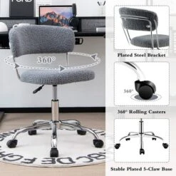 Costway Computer Desk Chair Adjustable Faux Fur Office Chair Swivel Vanity Chair 19 Costway Computer Desk Chair Adjustable Faux Fur Office Chair Swivel Vanity Chair -HOMCOM Sales Store GUEST a2a93a5c 3eaf 4691 964c d5fc15a1fa88