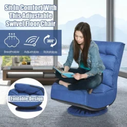 Costway Gaming Chair Fabric 5-Position Folding Lazy Sofa 360 Degree Swivel Grey BlackCoffee -HOMCOM Sales Store GUEST a40233ca 5316 4f44 a29c 05f2b8065518