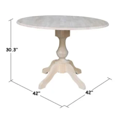 Blake Round Drop Leaf Table Unfinished - International Concepts -HOMCOM Sales Store GUEST a5cc005a 7649 4589 9941 8681f6e9ac3a