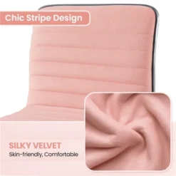 Yaheetech Velvet Low Back Armless Desk Chair Office Chair With Wheels -HOMCOM Sales Store GUEST a7de2d63 953b 4e55 8426 f5d3911ab21d