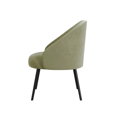 Modern Velvet Accent Chair Light Sage Green Velvet - HomePop 4 Modern Velvet Accent Chair Light Sage Green Velvet - HomePop - Image 2