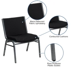 Emma And Oliver Big & Tall 1000 Lb. Rated Black Fabric Stack Chair -HOMCOM Sales Store GUEST a8651d47 982f 4ba3 b4eb 1d4318a81e7d