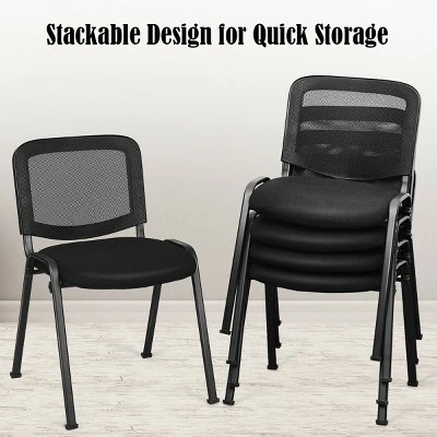 Costway Set Of 5 Conference Chair Mesh Back Office Waiting Room Guest Reception Black 7 Costway Set Of 5 Conference Chair Mesh Back Office Waiting Room Guest Reception Black - Image 5