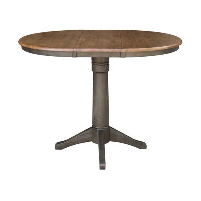 36" Justin Round Drop Leaf Dining Table Tan/Washed Coal - International Concepts 6 36" Justin Round Drop Leaf Dining Table Tan/Washed Coal - International Concepts - Image 4