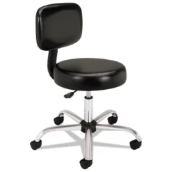 HON Medical Exam Stool With Back 24-1/4 X 27-1/4 X 36 Black MTS11EA11