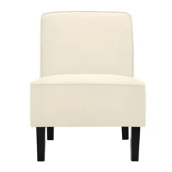 Costway Modern Armless Accent Chair Fabric Single Sofa WithRubber Wood Legs Beige/Gray -HOMCOM Sales Store GUEST a9a25ba9 805c 44e5 8bf5 3452ffbba671