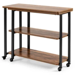 Tangkula Sofa Side Table W/Storage Shelves Mobile End Table Rolling Couch Table Desk For Living Room Bedroom -HOMCOM Sales Store GUEST aa117735 58ee 4842 95b5 3eb8b0a8308b