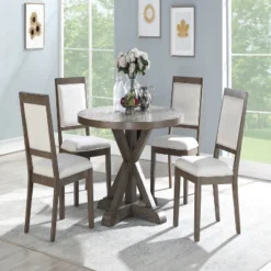 48" Molly Round Dining Table Gray - Steve Silver Co. -HOMCOM Sales Store GUEST aa6d55a3 f728 4e44 b5c4 5fe2966c4982