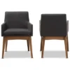 Set Of 2 Nexus Mid Century Modern Walnut Wood Fabric Upholstered Dining Armchair - Baxton Studio -HOMCOM Sales Store GUEST aaba1ace 02ed 4f62 b51d d7e7ec22d7dd
