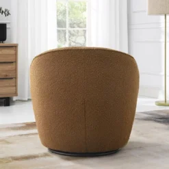 Boucle Upholstered Swivel Barrel Chair - Kinwell -HOMCOM Sales Store GUEST ab4e53ec aefb 4c57 b7e1 394a163ad161