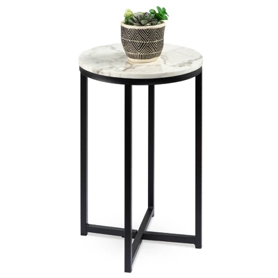 Best Choice Products 16in Faux Marble Modern Round Living Room Accent Side Table W/ Metal Frame 10 Best Choice Products 16in Faux Marble Modern Round Living Room Accent Side Table W/ Metal Frame - Image 8
