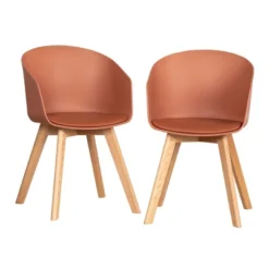 Set Of 2 Flam Dining Chairs With Wooden Legs - South Shore -HOMCOM Sales Store GUEST abbffe79 6275 4787 a612 021a74a1e5a0