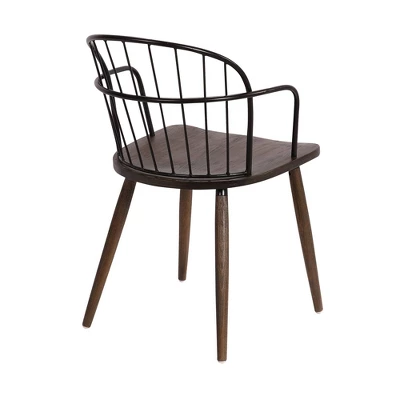 Bradley Steel Framed Side Chair - Armen Living 5 Bradley Steel Framed Side Chair - Armen Living - Image 3