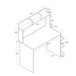 Garnet Wood Desk With Shelves Walnut/Brown - Baxton Studio -HOMCOM Sales Store GUEST ae479964 fc0e 41ec 8ac3 4b0a7093ae8b