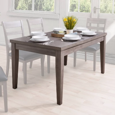 New York Wood Dining Table Washed Gray - CorLiving 5 New York Wood Dining Table Washed Gray - CorLiving - Image 3