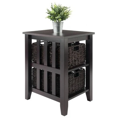 Morris Side Table With Baskets Espresso/Chocolate - Winsome 7 Morris Side Table With Baskets Espresso/Chocolate - Winsome - Image 5