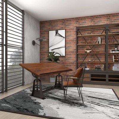 Industrial Teak Wood Console Table Brown - Olivia & May 10 Industrial Teak Wood Console Table Brown - Olivia & May - Image 8