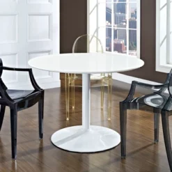 Revolve Round Wood Dining Table White - Modway -HOMCOM Sales Store GUEST aff002ff ca85 4ba6 98c4 c0142846a78a