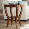Elm Lane Farmhouse Rustic Cherry Wood Round Accent Side End Table 26" Wide Natural Curving Legs Living Room Home House Entryway -HOMCOM Sales Store GUEST b05e2b09 1218 492b a19c 890ac9d3cbcc