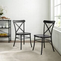 Set Of 2 Camille Dining Chair Matte Black - Crosley -HOMCOM Sales Store GUEST b0a8365e 3a7d 456d 94d3 3f7398727426