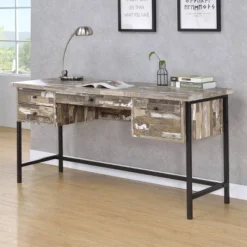 Kemper 4 Drawer Writing Desk Salvaged Cabin - Coaster