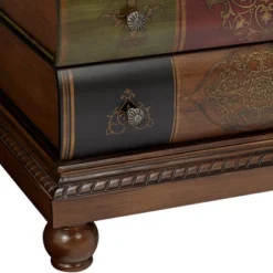 Crestview Collection Vintage Traditional Chestnut Wood Rectangular Accent Side End Table 23" X 20" With 3-Drawer Brown Golden Library Book For Spaces -HOMCOM Sales Store GUEST b1cc9495 92f1 428f 8465 6904825339ad