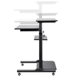 Monoprice Height Adjustable PC Workstation Cart For Sit-Stand