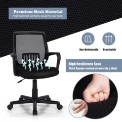 Costway Height Adjustable Mid-Back Mesh Chair Executive Chair W/ Lumbar Support 18 Costway Height Adjustable Mid-Back Mesh Chair Executive Chair W/ Lumbar Support -HOMCOM Sales Store GUEST b601e402 1291 4e1e 9e29 e45b0075b34f