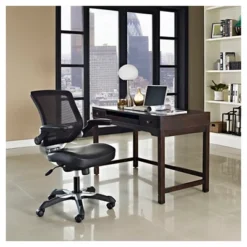 Edge Mesh Vegan Leather Seat Office Chair With Flip-Up Arms Black - Modway -HOMCOM Sales Store GUEST b7860c21 2712 4925 ae3a 408897bf33d0