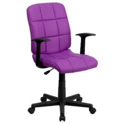 Emma And Oliver Mid-Back Quilted Vinyl Swivel Task Office Chair With Arms -HOMCOM Sales Store GUEST b7e54c7f 66a4 44e1 a3ff 5b32c1755991