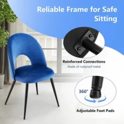 Tangkula Dining Chair Set Of 4 Velvet Upholstered Side Chair W/ Metal Base For Living Room -HOMCOM Sales Store GUEST b821285d 5b99 434d 83dd d5ada0e8efae