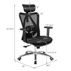 High Back Mesh Office Chair Adjustable Lumbar Support&Headrest Home Study Black -HOMCOM Sales Store GUEST b8338ce1 e184 41a9 985e 0f7bf21c0f92