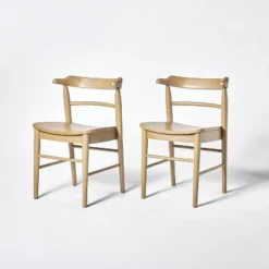 2pk Kaysville Curved Back Wood Dining Chair - Threshold™ Designed With Studio McGee -HOMCOM Sales Store GUEST b8859535 25d6 44f9 9ed4 882e7bed9037
