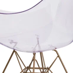 Emma And Oliver Transparent Side Chair With Arms And Gold Base -HOMCOM Sales Store GUEST b8bc3ba7 122a 432c b0ad 8137141102d9
