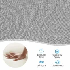 Costway Set Of 2 Upholstered Fabric Accent Chairs W/ Rubber Wood Legs Dark GrayLight Gray -HOMCOM Sales Store GUEST ba2d61d9 8ef6 46d8 aed7 51b0a40dcd88