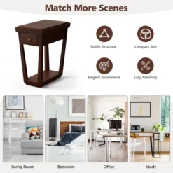 Tangkula 2PCS End Side Table W/ Drawer Shelf Nightstand Rubber Wood Classic Espresso 17 Tangkula 2PCS End Side Table W/ Drawer Shelf Nightstand Rubber Wood Classic Espresso -HOMCOM Sales Store GUEST ba8de00d 4b09 4c18 bd31 34af737331f0