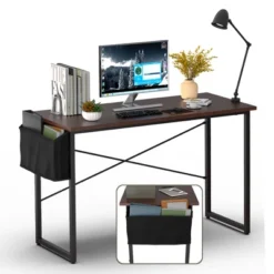 Costway Modern Computer Desk 47'' Study Writing Table W/ Storage Bag Coffee Black/Brown/Coffee -HOMCOM Sales Store GUEST bb95d28e 5806 40d4 aea4 54c2b739043e