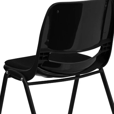 Flash Furniture HERCULES Series 880 Lb. Capacity Black Padded Ergonomic Shell Stack Chair With Black Frame 7 Flash Furniture HERCULES Series 880 Lb. Capacity Black Padded Ergonomic Shell Stack Chair With Black Frame - Image 5