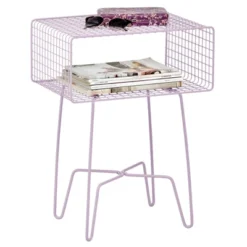 MDesign Modern Farmhouse Home Decor End Table, Wire Grid Storage Shelf -HOMCOM Sales Store GUEST bcd40402 1759 478c 813d 0df24d983a2d
