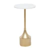 Contemporary Metal And Marble Pedestal Accent Table Gold - Olivia & May -HOMCOM Sales Store GUEST bd2261bc 3557 40f5 9e6a e1f63d203e60