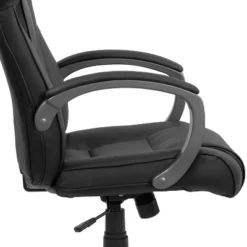 Emma And Oliver High Back Black LeatherSoft Swivel Office Chair Titanium Nylon Base/Loop Arms -HOMCOM Sales Store GUEST bd439916 d1ae 49ef a972 16c67a1fee53